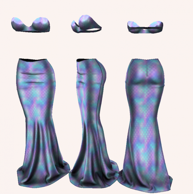 Mermaid fantasy outfit 3Dモデル .c4d .max .obj .3ds .fbx .stl .blend 
