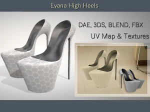 Эвана на высоких каблуках 3D Модель