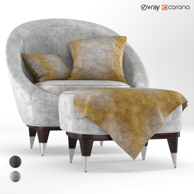 Nubuck modern arm chair Modèle 3D .c4d .max .obj .3ds .fbx .stl .blend 