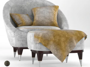 Nubuck modern arm chair 3D Model