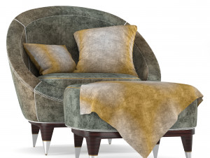 Nubuck modern arm chair Modèle 3D
