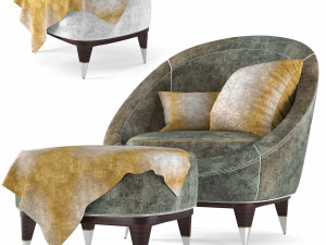 Nubuck modern arm chair Modèle 3D