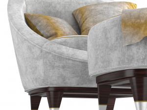 Nubuck modern arm chair Modèle 3D