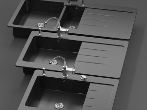 Double Bowl And Single Kitchen Sink-Lavello Sinks 3D 模型