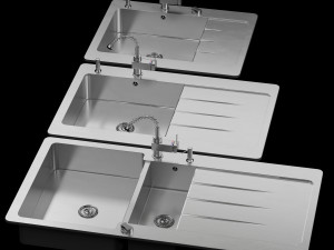 Double Bowl And Single Kitchen Sink-Lavello Sinks 3D 模型
