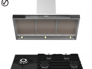 Miele Appliances Collection - Gas Cooktop And Hood KM 3054 G DA 6698 W 3D मॉडल