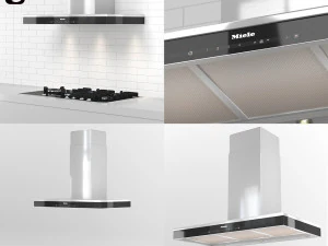 Miele Appliances Collection - Gas Cooktop And Hood KM 3054 G DA 6698 W 3D Model