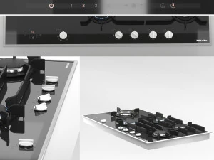 Miele Appliances Collection - Gas Cooktop And Hood KM 3054 G DA 6698 W 3D Model