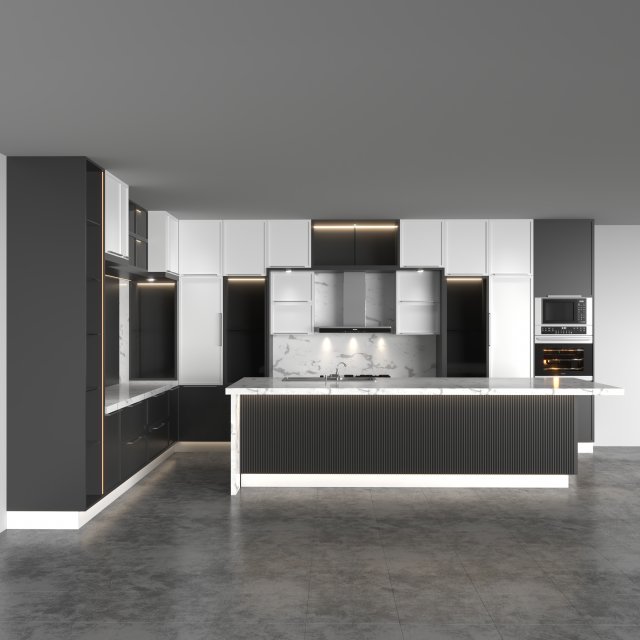 Kitchen Design Modern - No 01 3D 모델 .c4d .max .obj .3ds .fbx .stl .blend 