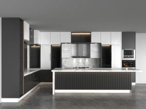 Kitchen Design Modern - No 01 3D Model