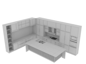 Kitchen Design Modern - No 01 3D 모델