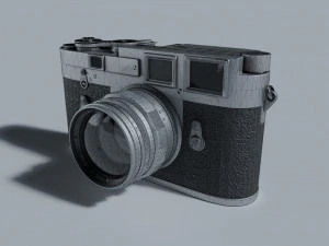 camera leica m3 retro silver 3D Model