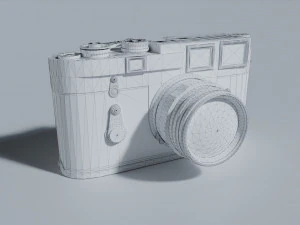 camera leica m3 retro silver 3D Model