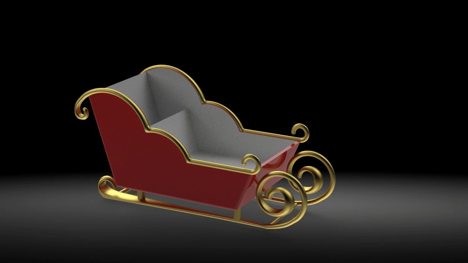 christmas sleigh 3D Model .c4d .max .obj .3ds .fbx .stl .blend 