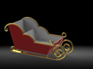 kereta luncur Natal Model 3D