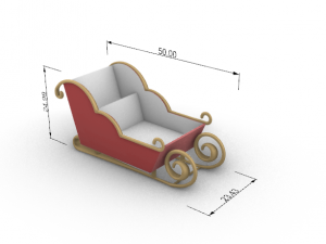 christmas sleigh Modèle 3D