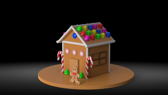gingerbread house Model 3D .c4d .max .obj .3ds .fbx .stl .blend 