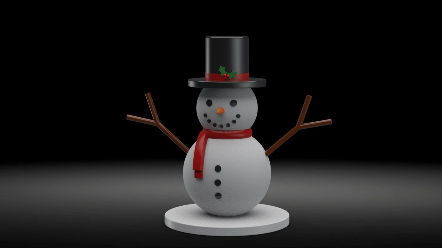 snowman 3D Model .c4d .max .obj .3ds .fbx .stl .blend 