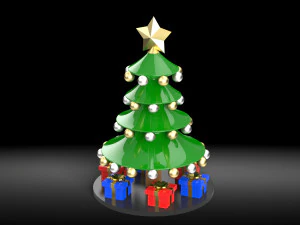 Christmas tree with gifts 3D Model