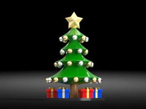 Christmas tree with gifts 3D Model