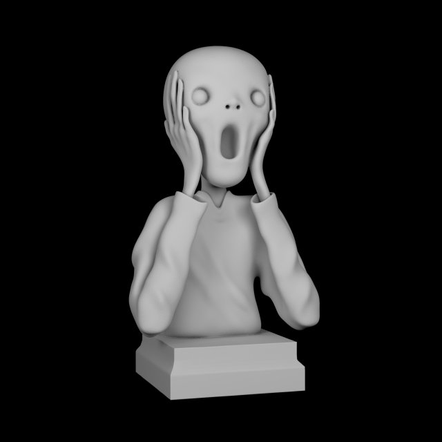 the scream print model 3d 3D Принт Модель .c4d .max .obj .3ds .fbx .stl .blend 