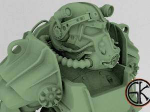 t-60 armor from the fallout game Modèles 3D en vedette