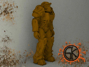 pose de armadura t-60 fallout 4 para uma parte de eleva&ccedil;&atilde;o 2 Modelo de Impressão 3D