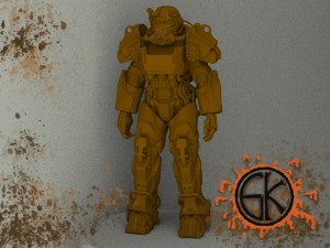 t-60 armor fallout 4 pose for a liftpart 2 3Dプリントモデル