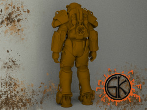 t-60 armor fallout 4 pose for a liftpart 2 3Dプリントモデル