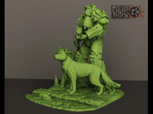 statuette for the game fallout armor t-60 dog 3D प्रिंट मॉडल