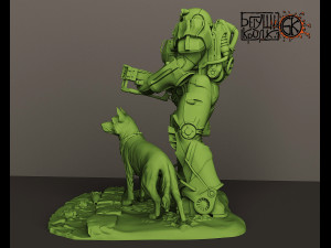 statuette for the game fallout armor t-60 dog 3D प्रिंट मॉडल