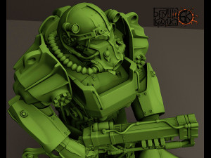 statuette for the game fallout armor t-60 dog 3D प्रिंट मॉडल