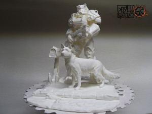 statuette for the game fallout armor t-60 dog 3D प्रिंट मॉडल