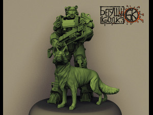 armor t-60 rifle dog from the game fallout 3D 프린트 모델