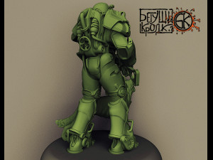 armor t-60 rifle dog from the game fallout Model Cetak 3D