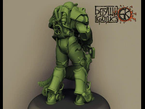 armor t-60 rifle dog from the game fallout 3D Print Model