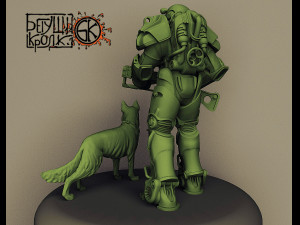 armor t-60 rifle dog from the game fallout Model Cetak 3D