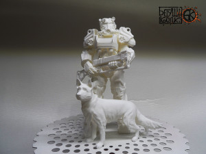 armor t-60 rifle dog from the game fallout Model Cetak 3D