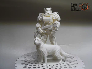 armor t-60 rifle dog from the game fallout 3D Print Model