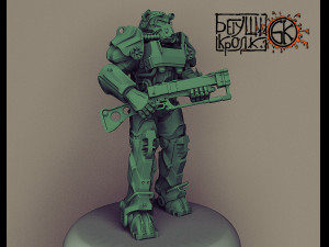 armor t-60 from the game fallout 4 laser rifle 3D Print Model