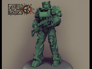 armadura t-60 do jogo fallout 4 rifle laser Modelo de Impressão 3D