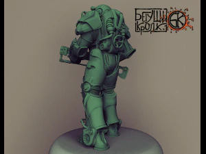 armadura t-60 do jogo fallout 4 rifle laser Modelo de Impressão 3D