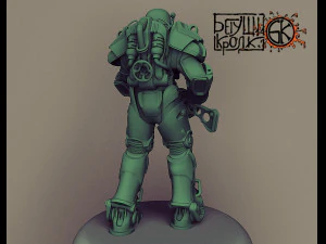 armadura t-60 do jogo fallout 4 rifle laser Modelo de Impressão 3D