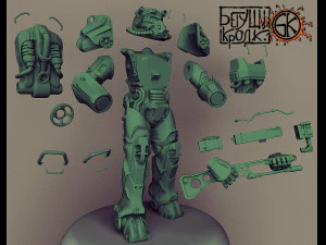 armadura t-60 do jogo fallout 4 rifle laser Modelo de Impressão 3D