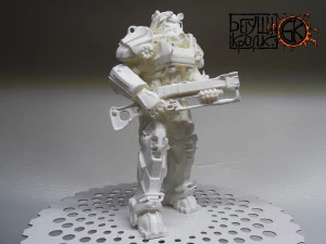 armadura t-60 do jogo fallout 4 rifle laser Modelo de Impressão 3D