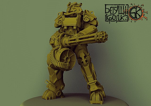 t-60 armor minifallout 4 scale 2 3D Print Model .c4d .max .obj .3ds .fbx .stl .blend 