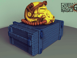 t-60 helmet on the cartridge box Modelo de impresión 3D