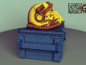 t-60 helmet on the cartridge box Modelo de impresión 3D