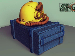 t-60 helmet on the cartridge box 3D Print Model