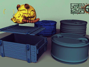 t-60 helmet on the cartridge box 3D Print Model